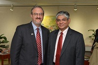 Ambassador Arun K. Singh with University of Michigan President, Mark S. Schlissel on October 14, 2015