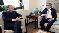 Finance Minister Mr. Arun Jaitley meeting Finance Minister of Luxembourg Mr. Pierre Gramegna in Washington DC. on April 15.