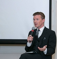 Film Narrator Mr. Johan Norberg during the Panel Discussion at 'Premier Screening of 'India Awakes' and Discussion with Film Crew" event at the Embassy of India, Washington DC on August 13, 2015.