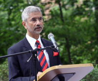 Ambassador Dr. S. Jaishankar greeting members of the Sikh Community.
