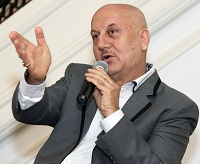 Actor Anupam Kher during the Panel Discussion event 'The Contemporary Scene: The Links Between Indian Theatre and Cinema' , at the Embassy of India, Washington DC on August 20.