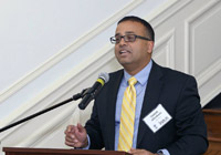 Mr. Sunish Abraham, India US Forum welcoming and introducing the event.