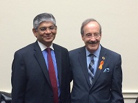 Ambassador Arun K. Singh  met with Congressman Eliot Engel, Ranking Member HFAC on June 2, 2015