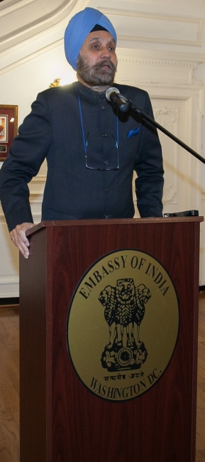 Ambassador Navtej Sarna reading out the address of  the Hon'ble President of India on the occasion of 69th Republic Day of India on January 26, 2018.