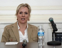 Salome Ramseier, Head of Communications at Embassy of Switzerland, USA, during the panel discussion.
