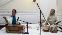 Singing of bhajans by Arjun Jaipuri, Founder and Director of Welcome Theatre Group accompanied by Abhijeet Panse on Tabla.