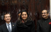 Ms. Dipika Pallikal , Indian squash player and recipient of the prestigious Padma Shri award, at the Republic Day celebrations hosted by the Embassy on January 26.