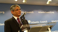 Ambassador Arun K. Singh delivering a speech at the event "Diplomacy Beyond the Nation-State: The Mega Challenge" at Atlantic Council on October 8, 2015.