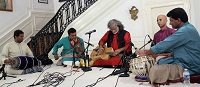 Presentation of 'Raag, Rhythm and Repartee: A Musical Evening of 'Jugalbandi' - A Duet Between Pandit Vishwa Mohan Bhatt (Mohana Veena) and H.N. Bhaskar (Violin) accompanied by Krishna Ramdas (Tabla), Vijay Ganesh (Mridangam) and Sowmiya Narayanan (Ghatam), presented by Embassy of India, Washington DC on April 6.