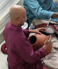 Sowmiya Narayanan on Ghatam during the cultural event 'Raag, Rhythm and Repartee: A Musical Evening of 'Jugalbandi', presented by Embassy of India, Washington DC on April 6.