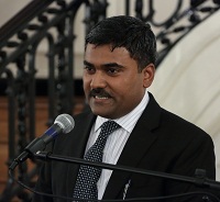 Counsellor Dr. Ajay Kumar emceeing the 'India and the APEC Opportunity' - Special discussion event, hosted by Embassy of India, Washington, DC on March 1, 2016