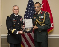 Reciprocal Presentation of Indian Army Memento by Military Attache Brig Ravi Murugan
to Lt Gen Robert Ashley