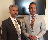 Ambassador Dr. S. Jaishankar meeting with Congressman Ami Bera of California on July 15, 2014.