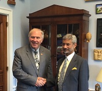 Ambassador Dr. S. Jaishankar meeting with Congressman Steve Chabot of Ohio on July 15, 2014.