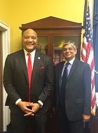 Ambassador Arun K. Singh meeting with Congressman Andre Carson on July 15,2015