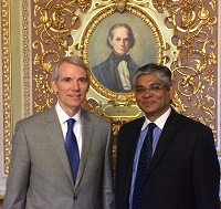 Ambassador Arun K. Singh meeting with Senator Rob Portman (Ohio) on July 15, 2015