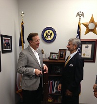 Ambassador Dr. S. Jaishankar meeting with Congressman Randy Weber of Texas on February 1 2014
