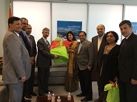 Ambassador Dr. S. Jaishankar with Indo-American Political Action Committee of Greater Houston at the Consulate on February 2, 2014.