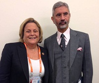 Ambassador Dr. S. Jaishankar with Congresswoman Ileana Ros-Lehtinen of Florida on March 3, 2014.