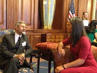 Ambassador Dr. S. Jaishankar with Congresswoman Tulsi Gabbard of Hawaii on April 3, 2014.