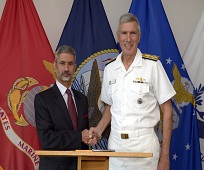 Ambassador Dr S Jaishankar met with Admiral Samuel J. Locklear III, Commander, U.S. Pacific Command, Hawaii on April 8, 2014.
