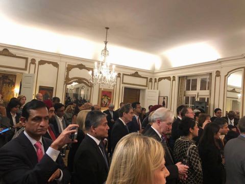 Guests in attendance at the farewell reception of Ambassador Navtej Sarna at the Embassy Residence on December 11, 2018.