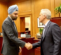 Ambassador Navtej Sarna meeting Mayor of Chicago Rahm Emanuel