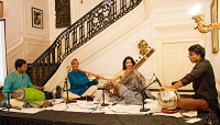 'Monsoon Melodie' Artists Alif Laila , Deepak Ram, Vijay Ganesh and Anirudh Changkakoti performing during the 'Monsoon Melodies: A Themed Musical Presentation Celebrating Indian Monsoon' event at Embassy on August 3, 2015