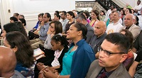 Guests in attendance at the Film Screening and Discussion event "'Awake: The Life of Yoganand' - A Film on the Life of Paramahansa Yogananda", presented by the Embassy of India, Washington DC on June 21, as part of the International Day of Yoga Celebrations.