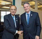 Finance Minister Mr. Arun Jaitley meeting Australian Finance Minister Mr. Mathias Cormann in Washington on 21 April 2017