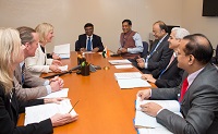 Hon'ble Minister for Finance, Defence and Corporate Affairs, Mr. Arun Jaitley meeting with Finance Minister for Sweden, Ms. Magdalena Andersson, on 22 April, 2017