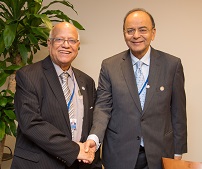 Mr. Arun Jaitley, Minister of Finance, Defence and Corporate Affairs met Finance Minister of Bangladesh Mr. Abul Maal Abdul Muhith in Washington DC on 22 April 2017
