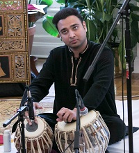 Mr. Nabeel Riaz playing the Tabla at the 'Baisakhi' celebrations hosted at the Embassy Residence on April 23, 2016.