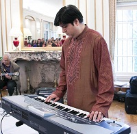 Mr. Adnan Massod playing the Keyboard at the 'Baisakhi' celebrations hosted at the Embassy Residence on April 23, 2016.