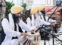 Invocation by Bhai Kirpal Singh of the Sikh Foundation of Virginia, accompanied by Bhai Onkar Singh and Bhai Karam Singh, at the 'Baisakhi' celebrations hosted at the Embassy Residence on April 23, 2016.