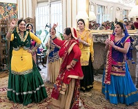 Giddha dance performance by a team consisting of Paramjit Chahal, Ravinder Sanghera, Birpal Bhuller, Neeraj Sood, Supreet Kaur, Veerpal Brar, Ramandeep Kaur and Dilpreet Kaur, at the 'Baisakhi' celebrations hosted at the Embassy Residence on April 23, 2016.