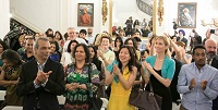 Standing ovation for the artists at the cultural event "'Bhairavi Beatbox' - Hindustani Music Meets Hip Hop", presented by Embassy of India, Washington DC on May 20.
