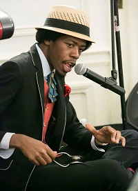 Christlylez Bacon accompanying as Human Beatbox and on Spoons during the cultural event "'Bhairavi Beatbox' - Hindustani Music Meets Hip Hop", presented by Embassy of India, Washington DC on May 20.