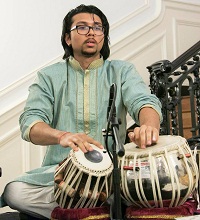 Anirudh Changkakoti on (Tabla) performing during the cultural event "'Bhairavi Beatbox' - Hindustani Music Meets Hip Hop", presented by Embassy of India, Washington DC on May 20.