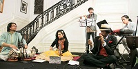 'Bhairavi Beatbox' - Hindustani Music Meets Hip Hop with Nistha Raj (on violin), Christlylez Bacon (Hip Hop Artist, Human Beatbox and Multi-instrumentalsit, Ejiah Jamal (on Saxophone ), Drew Kid (on Piano) and Anirudh Changkakoti (on Tabla) during the cultural event presented by Embassy of India, Washington DC on May 20.
