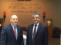 Ambassador Arun K. Singh with Scott Myers, Executive Director of Alabama Sports Hall of Fame in Birmingham, Alabama.
