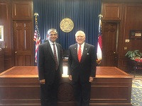 Ambassador Arun K. Singh meeting with Governor Nathan Deal of Georgia on February 24, 2016.