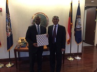 Ambassador Arun K. Singh with Hon'ble Kasim Reed, Mayor of Atlanta on February 24, 2016.