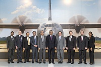 Ambassador Arun K. Singh at the Lockheed Martin facility in Marietta,Ga. where C-130J aircrafts for India are being built.