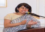 Ms. Satwant Khanalia, First Secretary (PSL) addressing the gathering at the Book Reading event titled "When Dimple Met Rishi" with Sandhya Menon, hosted at the Embassy on September 1, 2017.