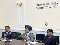 Deputy Chief of Mission Ambassador Taranjit Singh Sandhu during the discussion session.