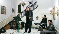 Singer Raj Nijjar performing during presentation of 'Chhalla: Life , Love & Lyrics - An Evening of Punjabi Music' by Embassy of India, Washington DC on January 29, accompanied by Adnan Masood (Keyboard), Ustad Bashir Khan (Banjo) and Ganesh Jagtap (Dholak).