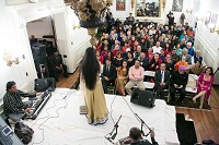 Singers Raj Nijjar and Manjot Kaur performing during presentation of 'Chhalla: Life , Love & Lyrics - An Evening of Punjabi Music' by Embassy of India, Washington DC on January 29, accompanied by Adnan Masood (Keyboard), Ustad Bashir Khan (Banjo) and Ganesh Jagtap (Dholak).