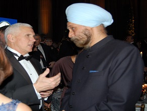 Ambassador Navtej Sarna exchanged views on India-US relations with VP-Elect Mike Pence during Global Dinner held before Trump Inauguration