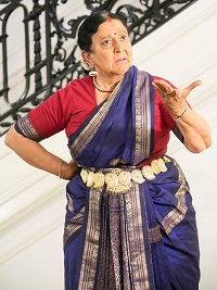 Dr. Lalitha Srinivasan performing during the "'Dancing Desire': Shades of Love in Classical Dance" presented by Embassy of India, Washington DC on May 6, 2016.